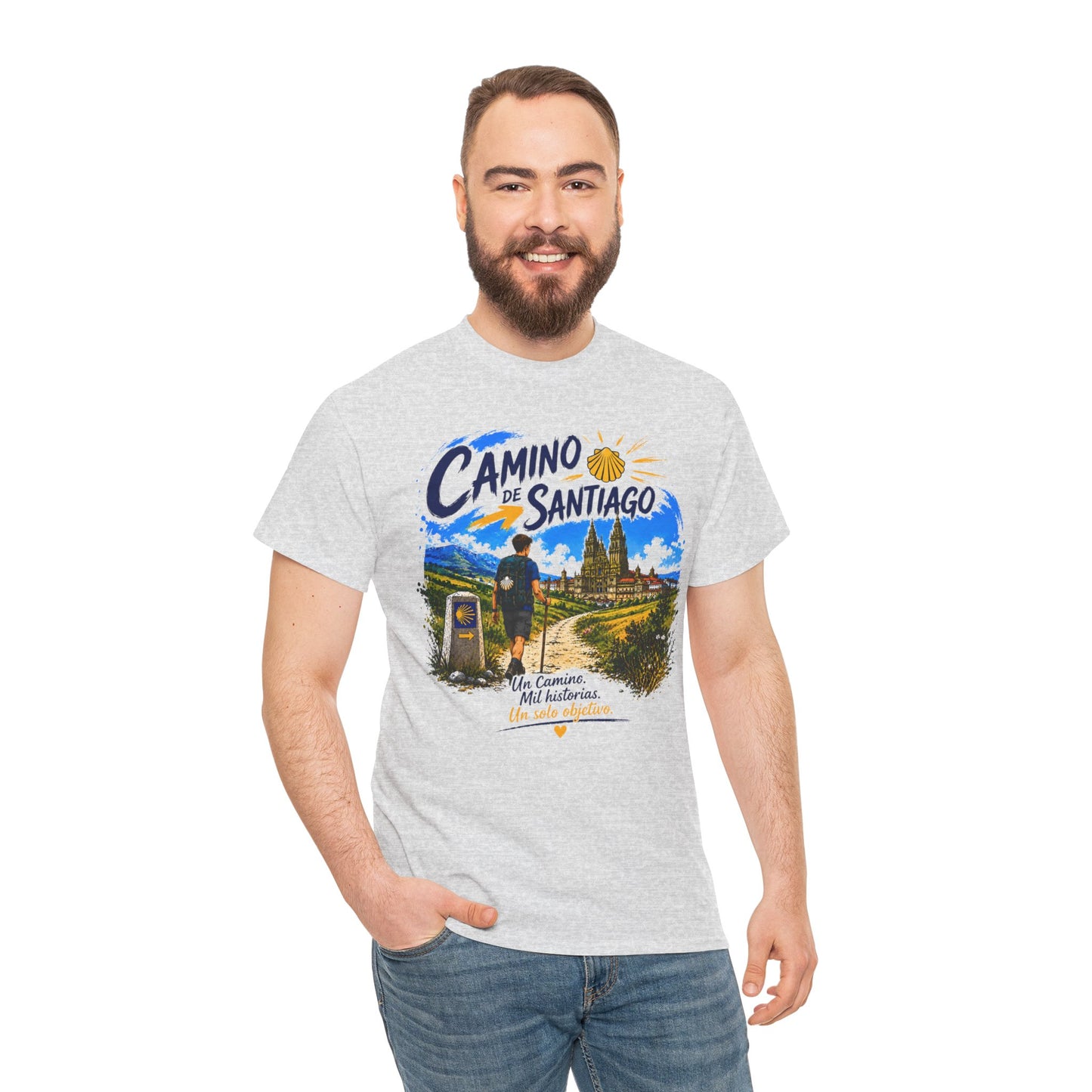 Personalized Camino de Santiago Shirt - Choose Male or Female Pilgrim - Retro Camino T-Shirt - El Camino Hiking Gift