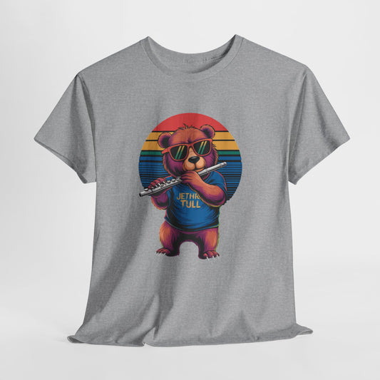 Musician Bear Playing Flute T-Shirt | Flute Lover Graphic Tee