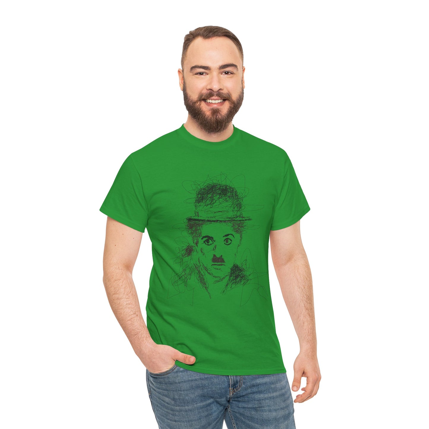 T-shirt Charlie Chaplin, Artistic Character Tee - Unique Graphic Design, Casual Wear, Gift for Artists, Vintage Style, Unisex Fashion