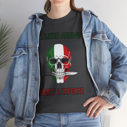 Maglietta Arditi Italiani | T-Shirt Teschio Tricolore Pugnale | Idea Regalo Storia Militare