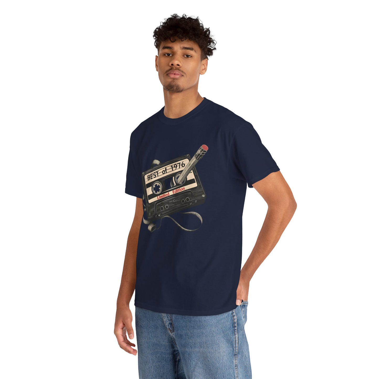 1976 50th Birthday Retro Cassette Tee — Vintage Music Tape Shirt