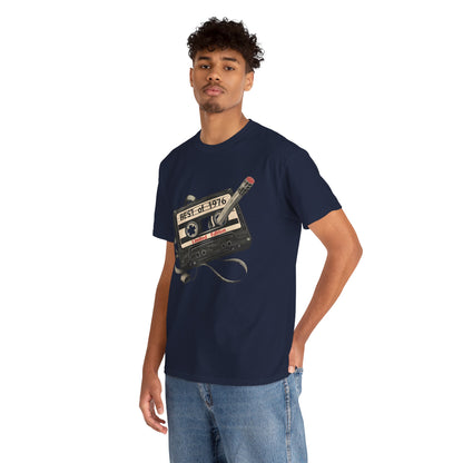 1976 50th Birthday Retro Cassette Tee — Vintage Music Tape Shirt