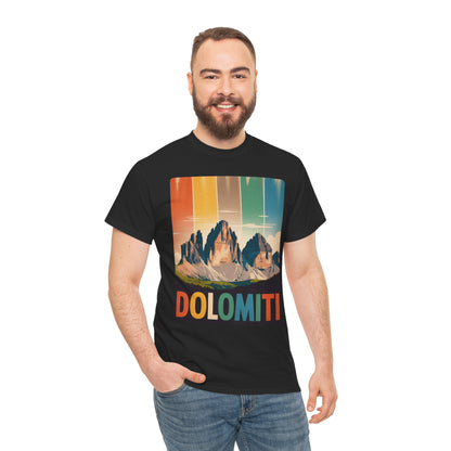 Dolomiti Shirt, Mountain Adventure Unisex Heavy Cotton Tee, Montagna T-shirt, Tre Cime di Lavaredo, Outdoor Hiking Tee