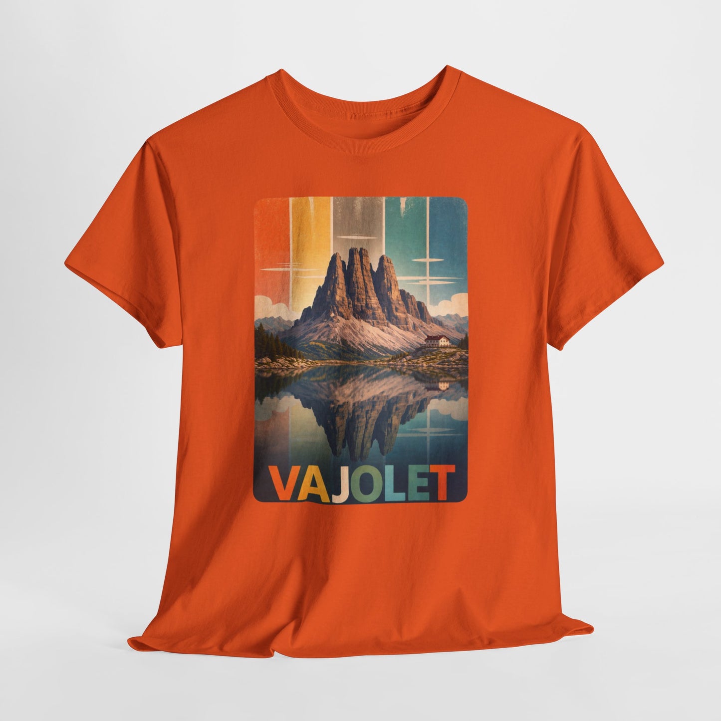 Dolomiti T-shirt, Torri del Vajolet Maglietta, Montagna Alpina Vintage, Paesaggio Lago, Idea Regalo Trekking