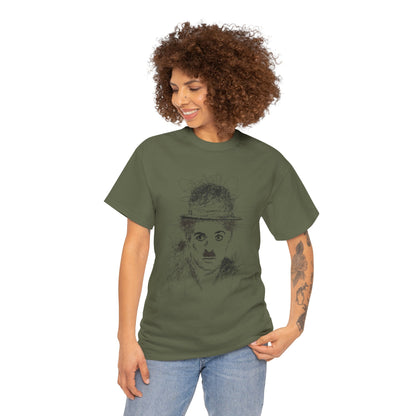 T-shirt Charlie Chaplin, Artistic Character Tee - Unique Graphic Design, Casual Wear, Gift for Artists, Vintage Style, Unisex Fashion