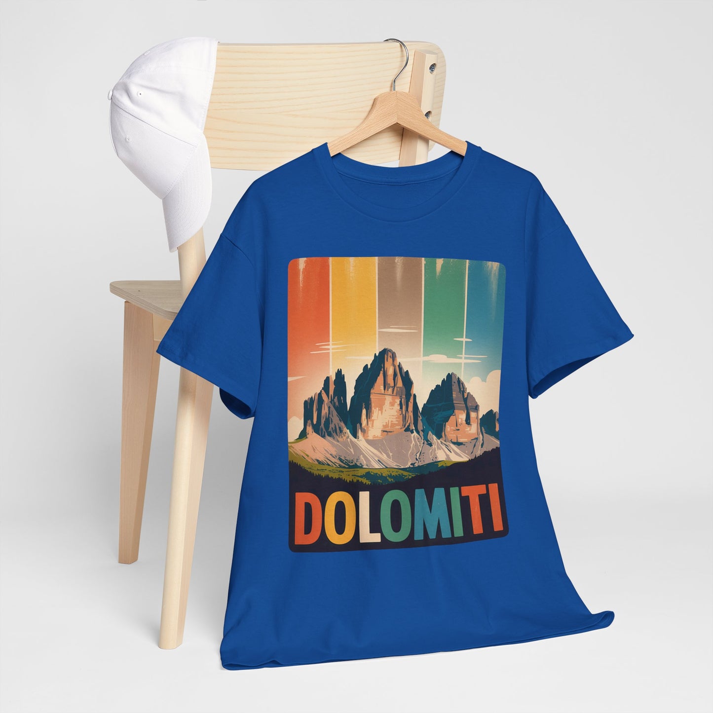 Dolomiti Shirt, Mountain Adventure Unisex Heavy Cotton Tee, Montagna T-shirt, Tre Cime di Lavaredo, Outdoor Hiking Tee