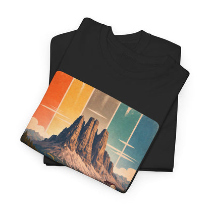 Dolomiti T-shirt, Torri del Vajolet Maglietta, Montagna Alpina Vintage, Paesaggio Lago, Idea Regalo Trekking
