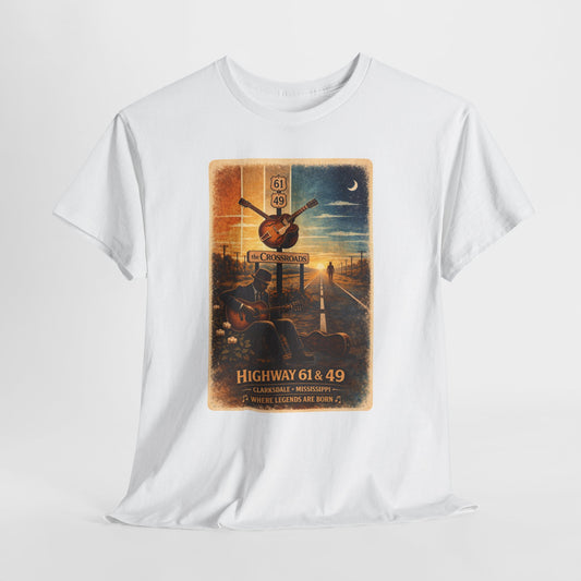 Robert Johnson Crossroads T-Shirt | Delta Blues Mississippi Tee | Route 61 Vintage Guitar Shirt