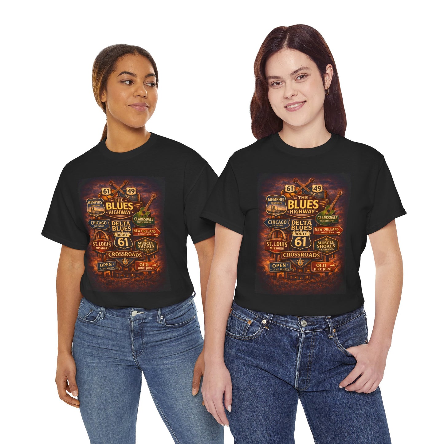 Delta Blues Music Tee | Mississippi Blues Streets, Vintage Blues Shirt