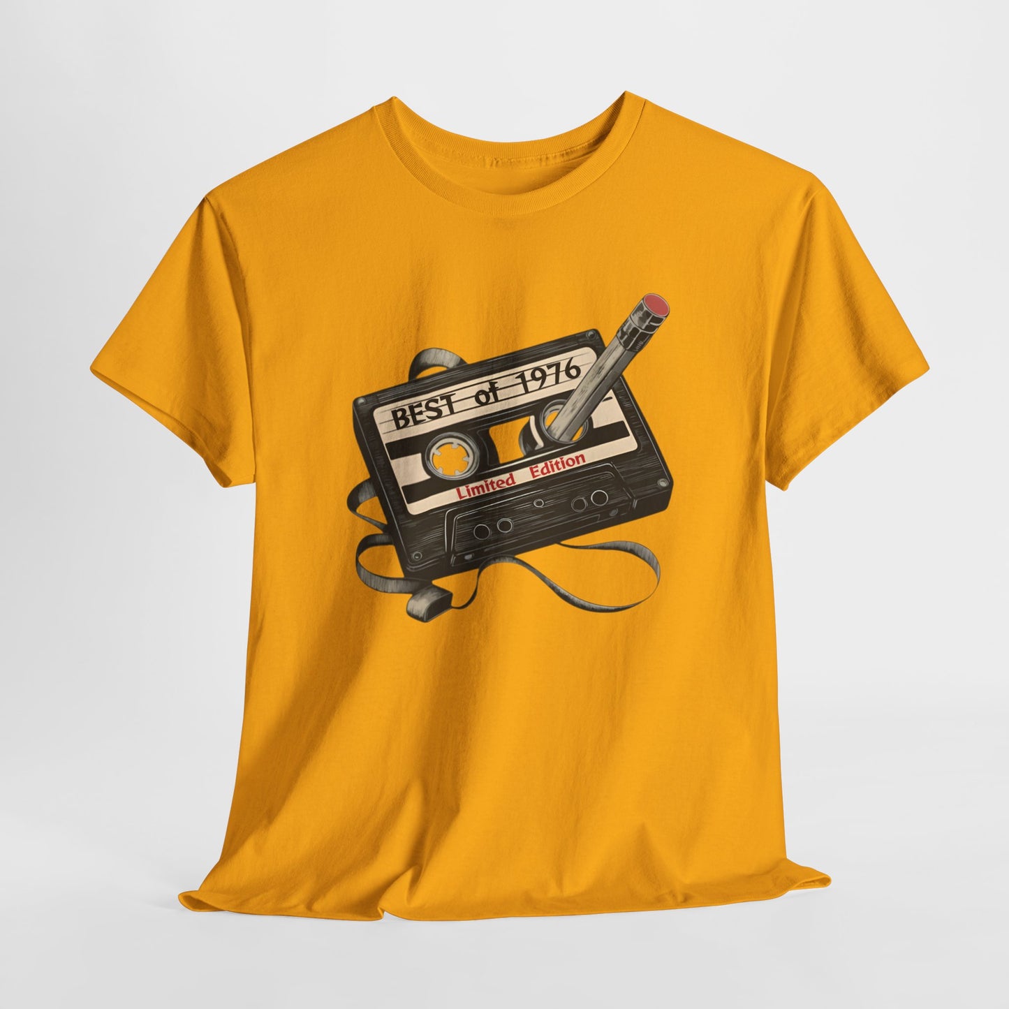 1976 50th Birthday Retro Cassette Tee — Vintage Music Tape Shirt