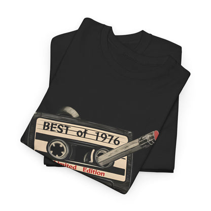 1976 50th Birthday Retro Cassette Tee — Vintage Music Tape Shirt