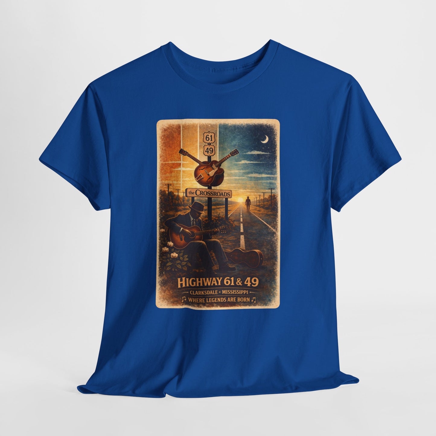Robert Johnson Crossroads T-Shirt | Delta Blues Mississippi Tee | Route 61 Vintage Guitar Shirt