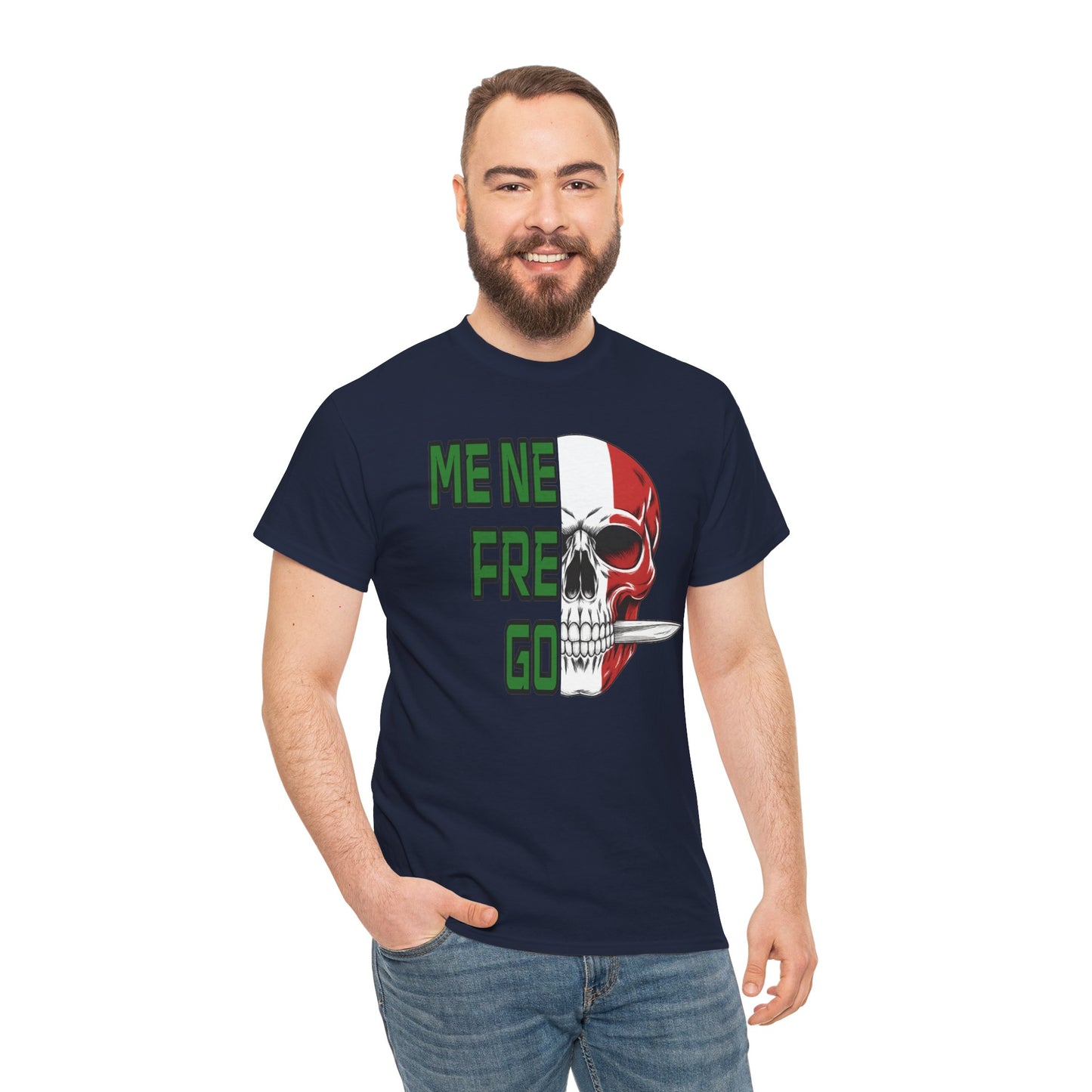 Maglietta Arditi "Me Ne Frego" - T-Shirt Patriottica con Teschio Tricolore