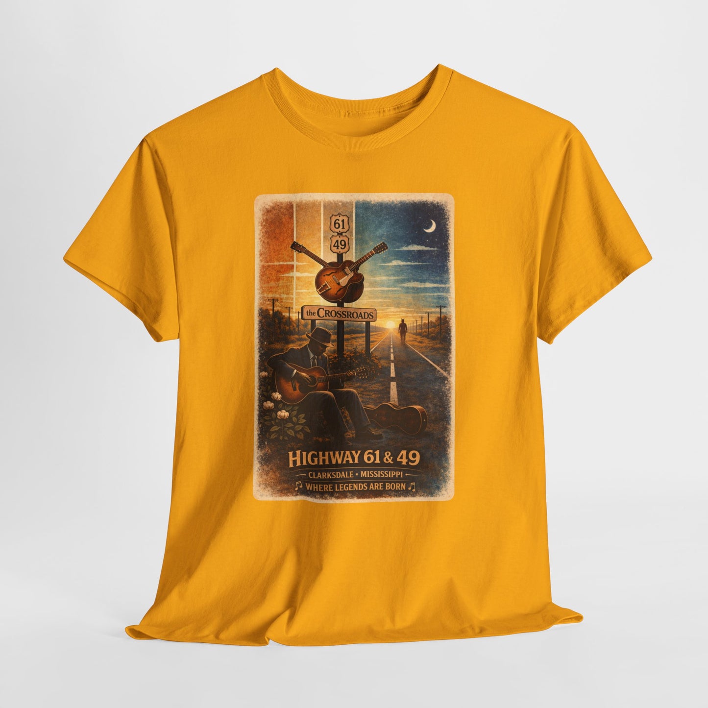 Robert Johnson Crossroads T-Shirt | Delta Blues Mississippi Tee | Route 61 Vintage Guitar Shirt