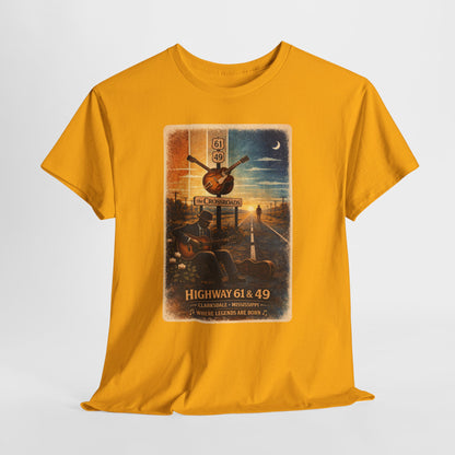 Robert Johnson Crossroads T-Shirt | Delta Blues Mississippi Tee | Route 61 Vintage Guitar Shirt