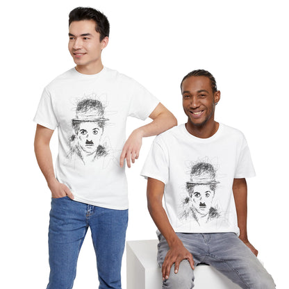 T-shirt Charlie Chaplin, Artistic Character Tee - Unique Graphic Design, Casual Wear, Gift for Artists, Vintage Style, Unisex Fashion