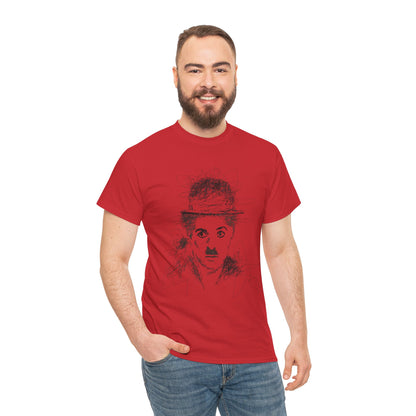 T-shirt Charlie Chaplin, Artistic Character Tee - Unique Graphic Design, Casual Wear, Gift for Artists, Vintage Style, Unisex Fashion