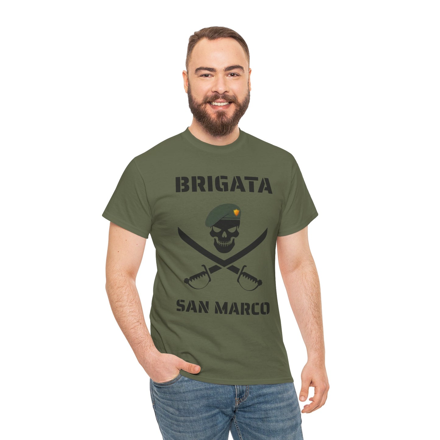 Brigata San Marco Skull T-Shirt — Marina Militare Pirate-Style Tee for Military Fans