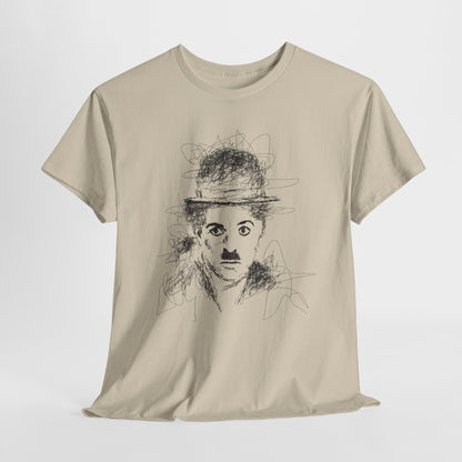 T-shirt Charlie Chaplin, Artistic Character Tee - Unique Graphic Design, Casual Wear, Gift for Artists, Vintage Style, Unisex Fashion