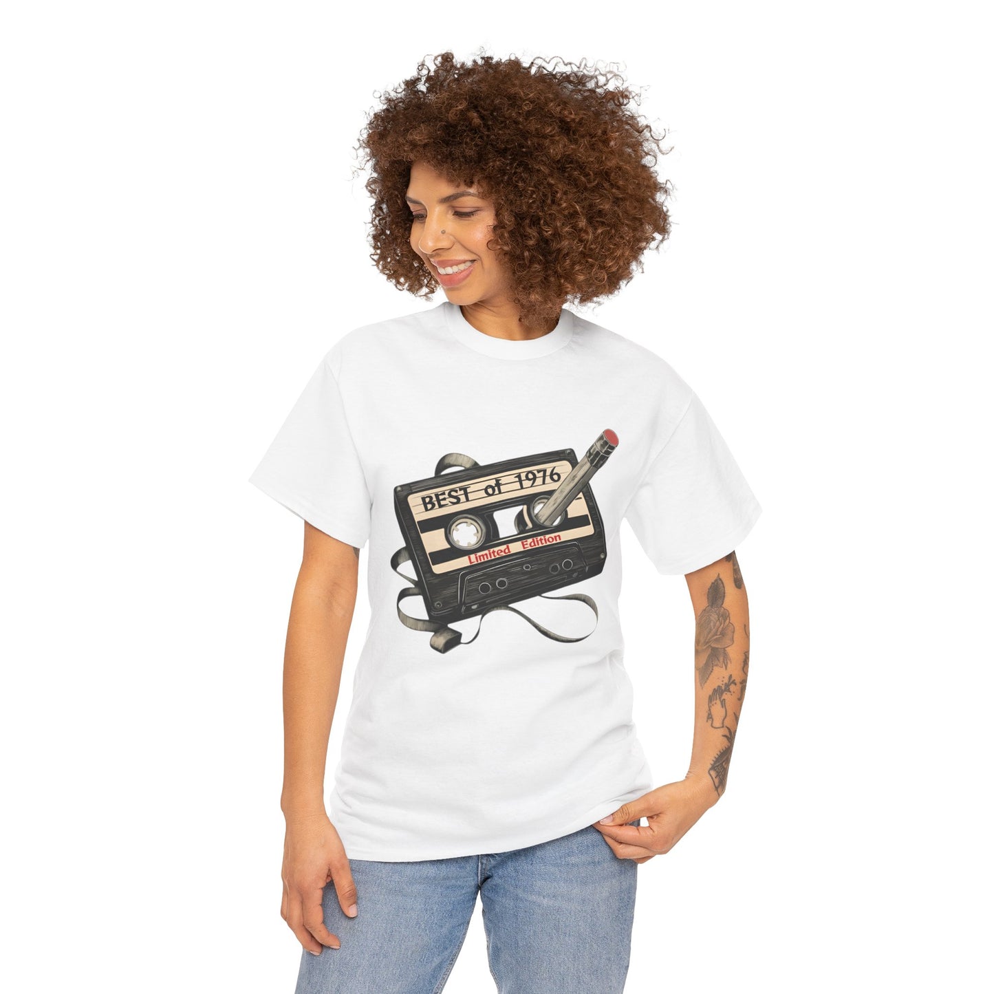 1976 50th Birthday Retro Cassette Tee — Vintage Music Tape Shirt