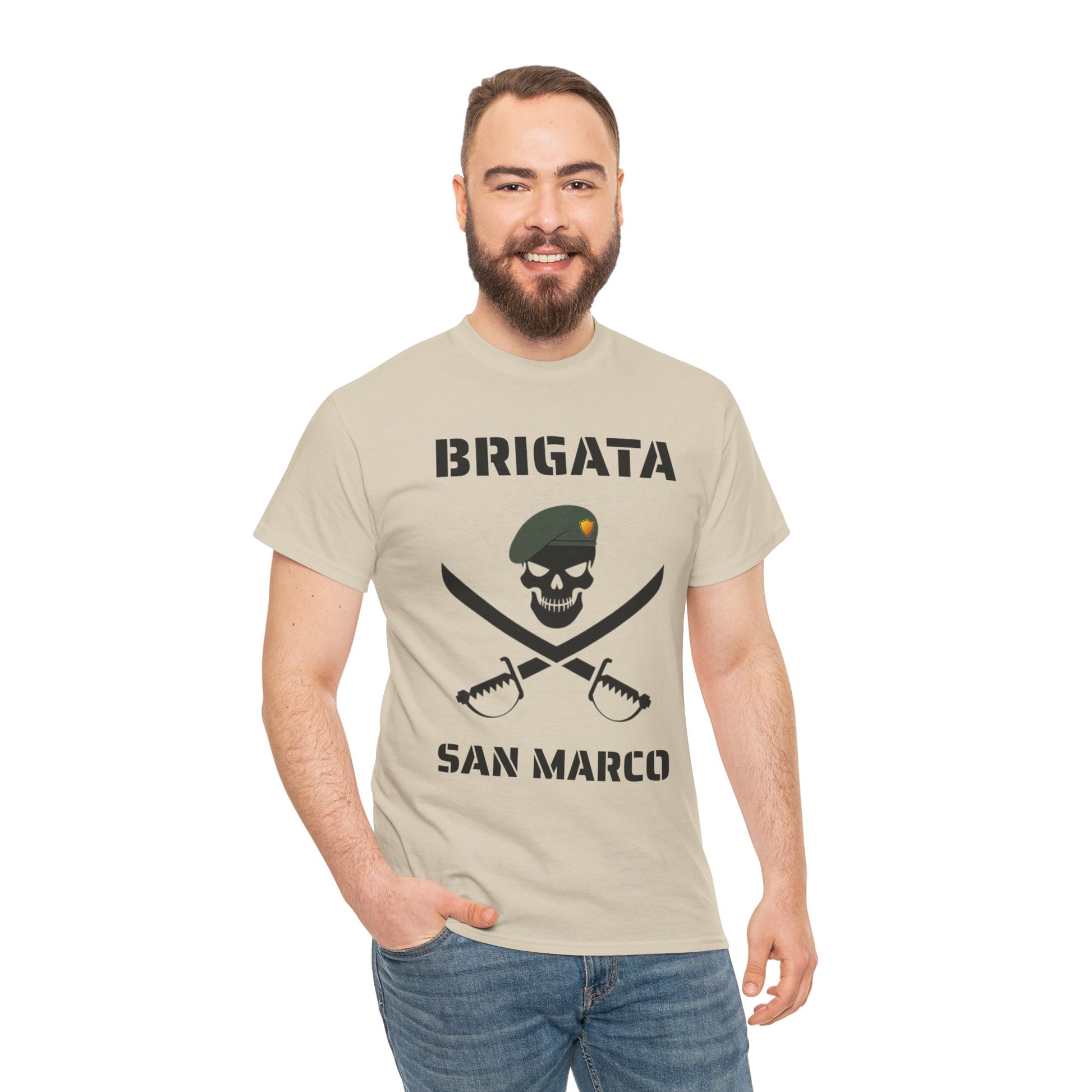 Brigata San Marco Skull T-Shirt — Marina Militare Pirate-Style Tee for Military Fans