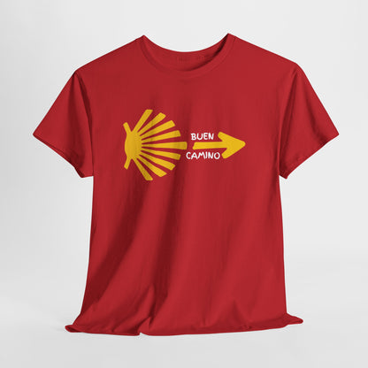Buen Camino Shirt, Camino de Santiago T-Shirt, Pilgrim Hiking Tee, St. James Way Gift, Camino Arrow Shell Graphic Tee, Travel Walker Shirt