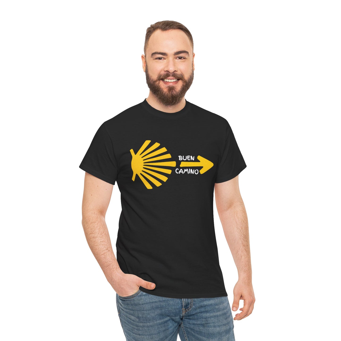 Buen Camino Shirt, Camino de Santiago T-Shirt, Pilgrim Hiking Tee, St. James Way Gift, Camino Arrow Shell Graphic Tee, Travel Walker Shirt