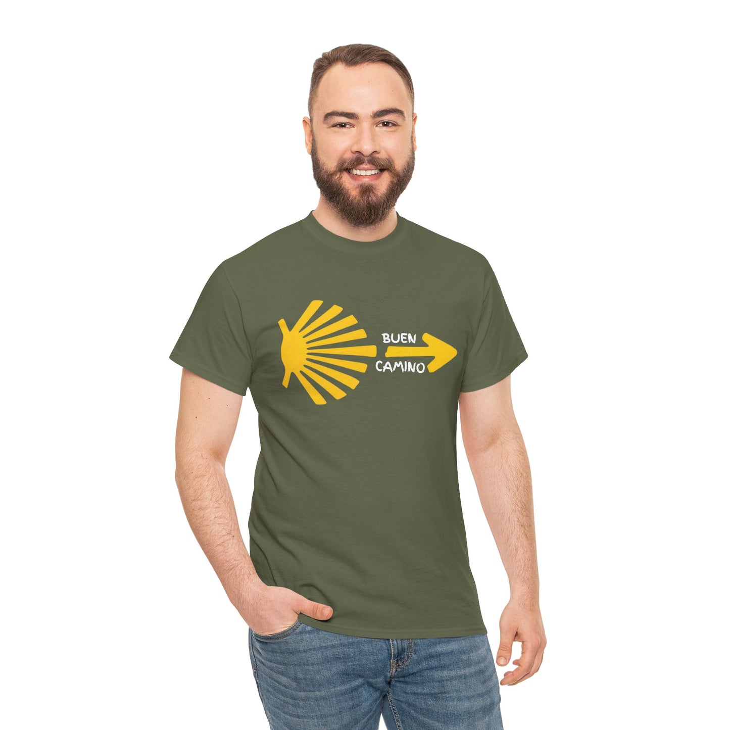 Buen Camino Shirt, Camino de Santiago T-Shirt, Pilgrim Hiking Tee, St. James Way Gift, Camino Arrow Shell Graphic Tee, Travel Walker Shirt
