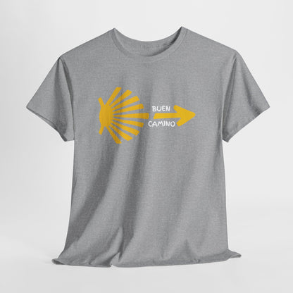 Buen Camino Shirt, Camino de Santiago T-Shirt, Pilgrim Hiking Tee, St. James Way Gift, Camino Arrow Shell Graphic Tee, Travel Walker Shirt