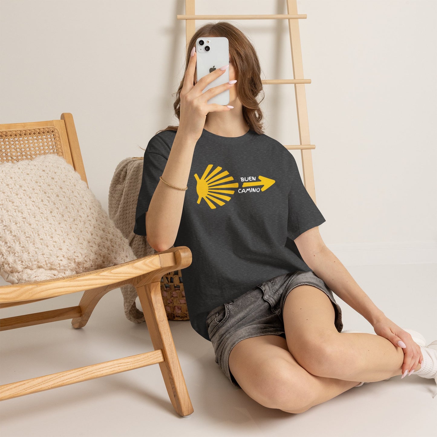 Buen Camino Shirt, Camino de Santiago T-Shirt, Pilgrim Hiking Tee, St. James Way Gift, Camino Arrow Shell Graphic Tee, Travel Walker Shirt