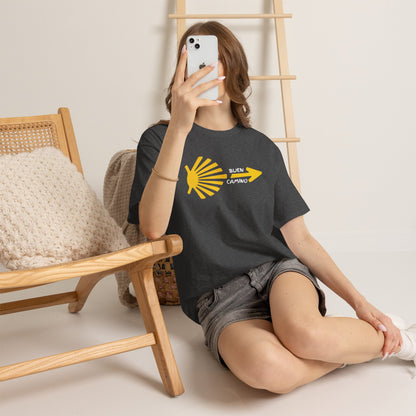 Buen Camino Shirt, Camino de Santiago T-Shirt, Pilgrim Hiking Tee, St. James Way Gift, Camino Arrow Shell Graphic Tee, Travel Walker Shirt
