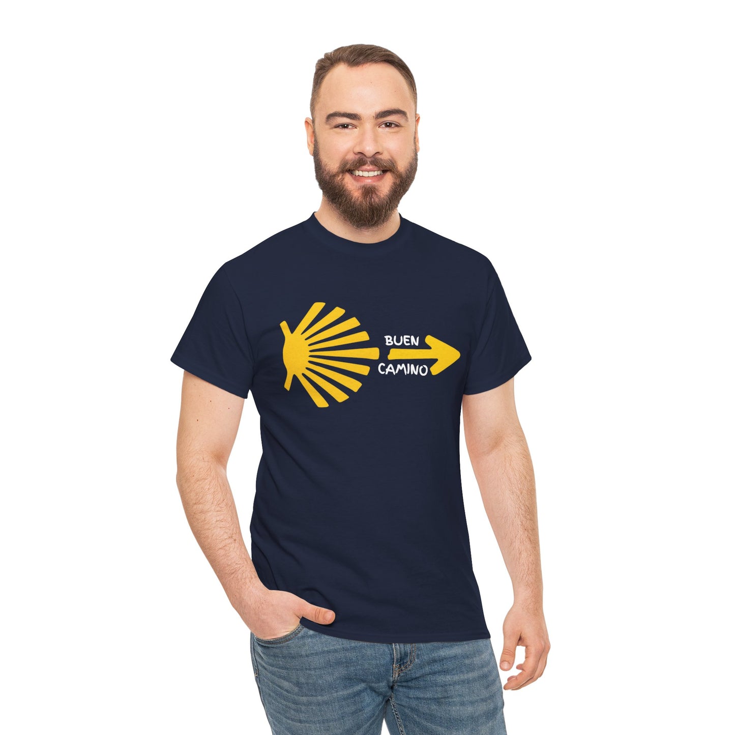 Buen Camino Shirt, Camino de Santiago T-Shirt, Pilgrim Hiking Tee, St. James Way Gift, Camino Arrow Shell Graphic Tee, Travel Walker Shirt
