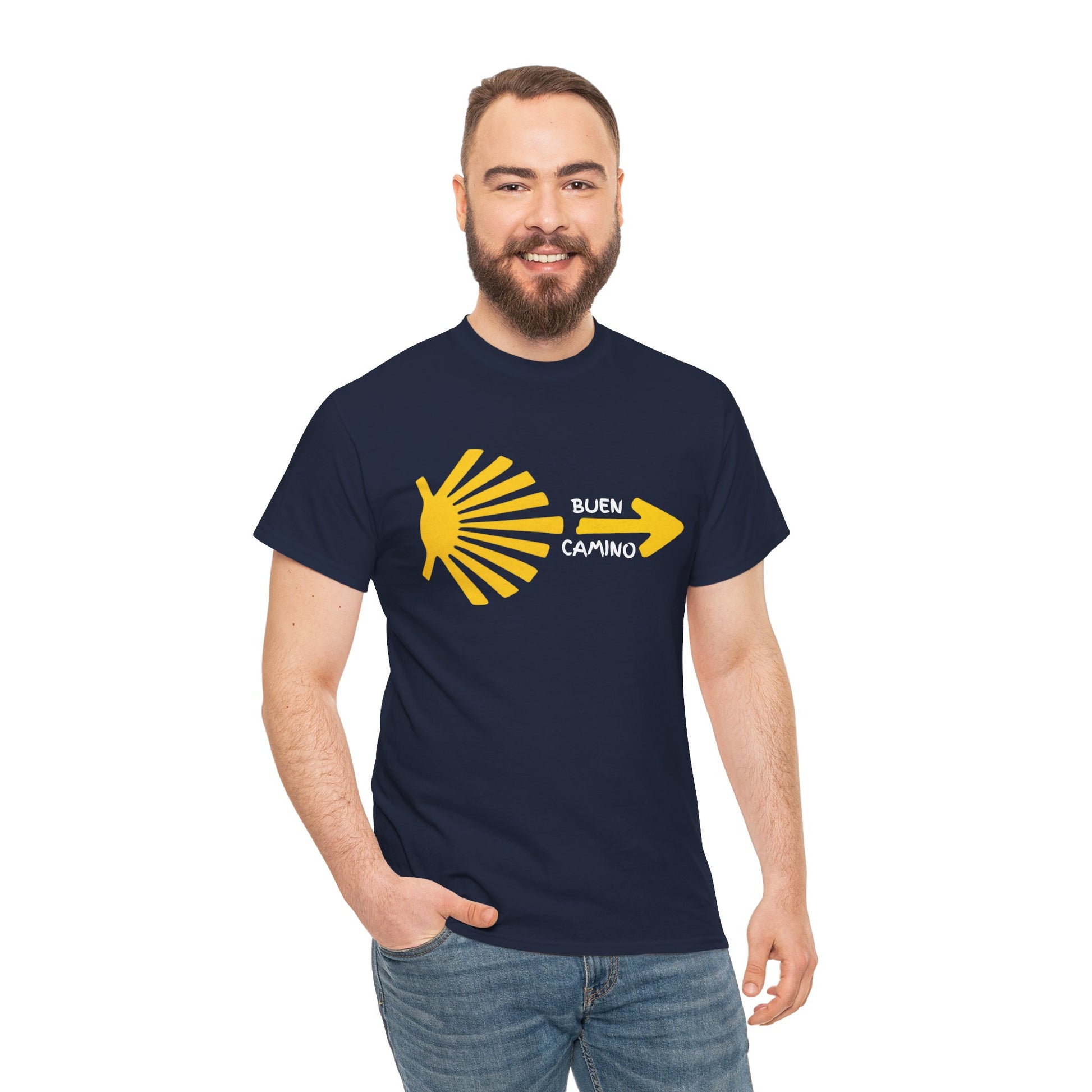 Buen Camino Shirt, Camino de Santiago T-Shirt, Pilgrim Hiking Tee, St. James Way Gift, Camino Arrow Shell Graphic Tee, Travel Walker Shirt