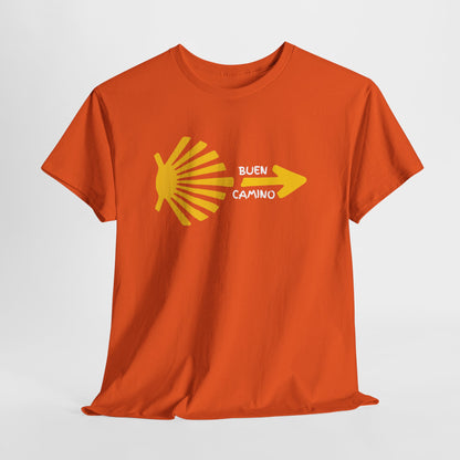 Buen Camino Shirt, Camino de Santiago T-Shirt, Pilgrim Hiking Tee, St. James Way Gift, Camino Arrow Shell Graphic Tee, Travel Walker Shirt