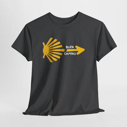 Buen Camino Shirt, Camino de Santiago T-Shirt, Pilgrim Hiking Tee, St. James Way Gift, Camino Arrow Shell Graphic Tee, Travel Walker Shirt