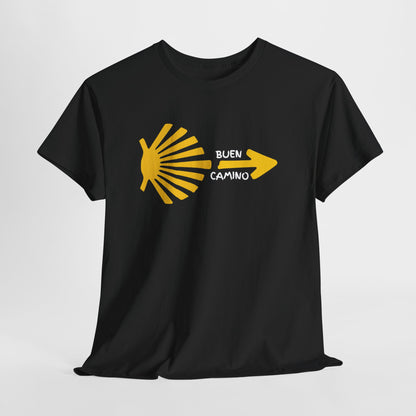 Buen Camino Shirt, Camino de Santiago T-Shirt, Pilgrim Hiking Tee, St. James Way Gift, Camino Arrow Shell Graphic Tee, Travel Walker Shirt