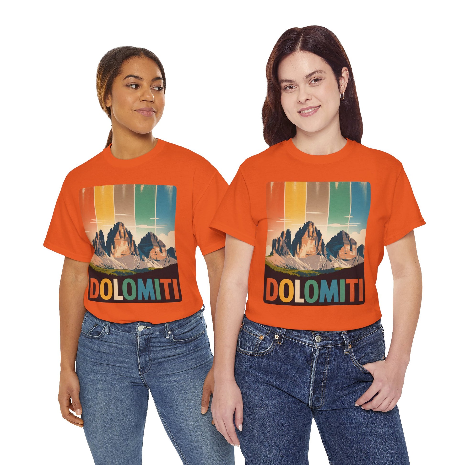 Dolomiti Shirt, Mountain Adventure Unisex Heavy Cotton Tee, Montagna T-shirt, Tre Cime di Lavaredo, Outdoor Hiking Tee