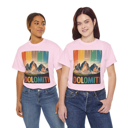 Dolomiti Shirt, Mountain Adventure Unisex Heavy Cotton Tee, Montagna T-shirt, Tre Cime di Lavaredo, Outdoor Hiking Tee