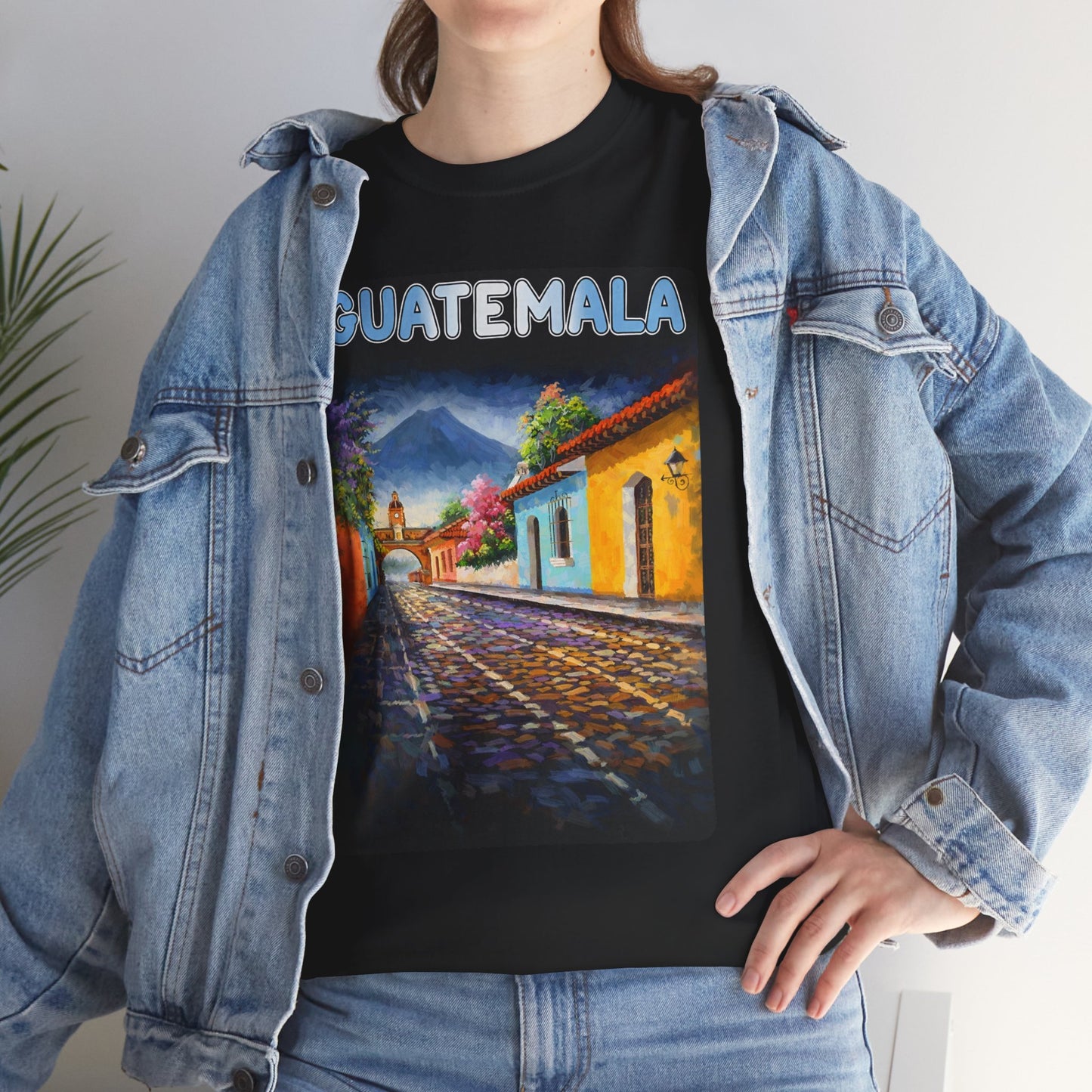 Guatemala Travel T-Shirt Vintage, Antigua Guatemala Street Art Tee, Colorful Landscape Shirt, Gift for Travelers