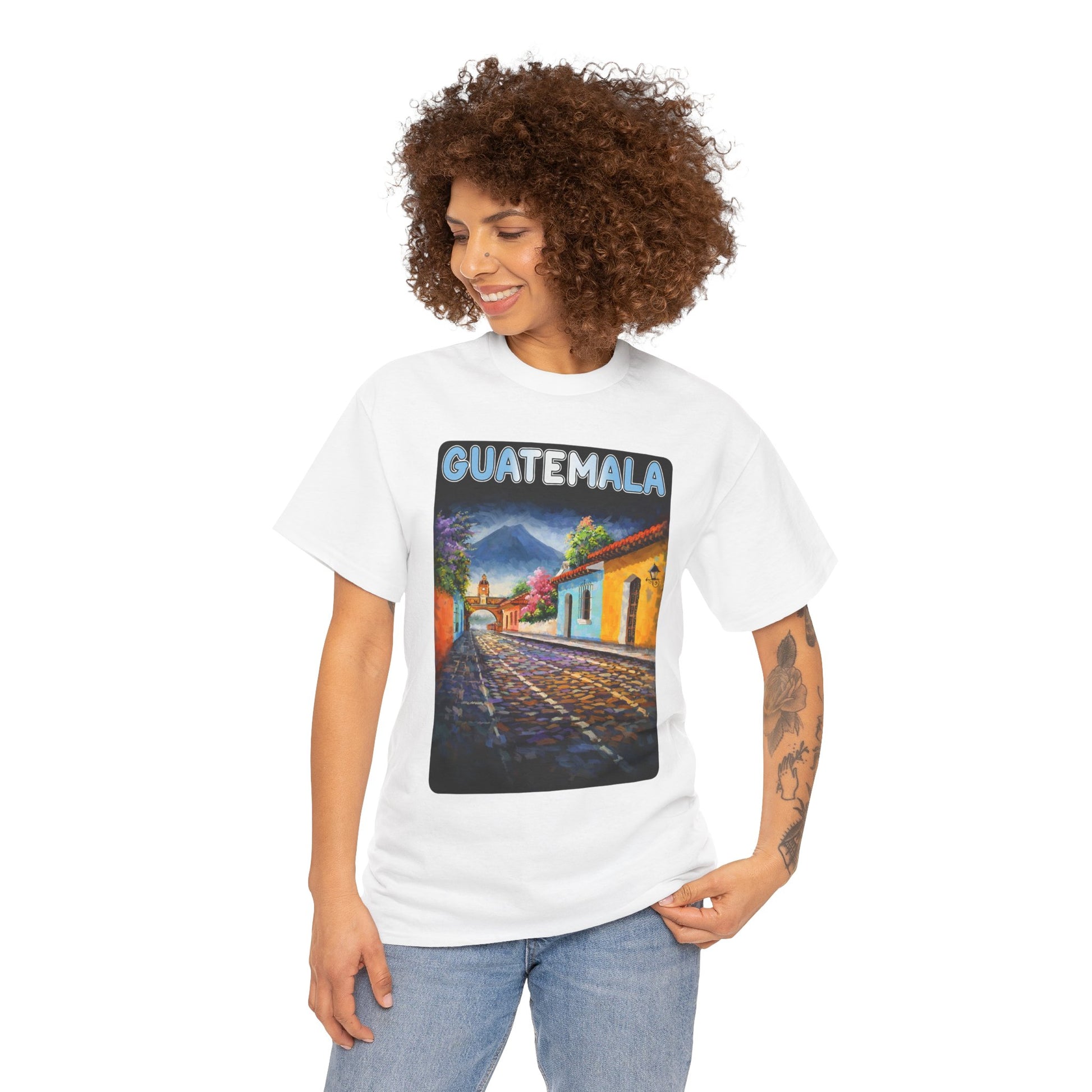 Guatemala Travel T-Shirt Vintage, Antigua Guatemala Street Art Tee, Colorful Landscape Shirt, Gift for Travelers