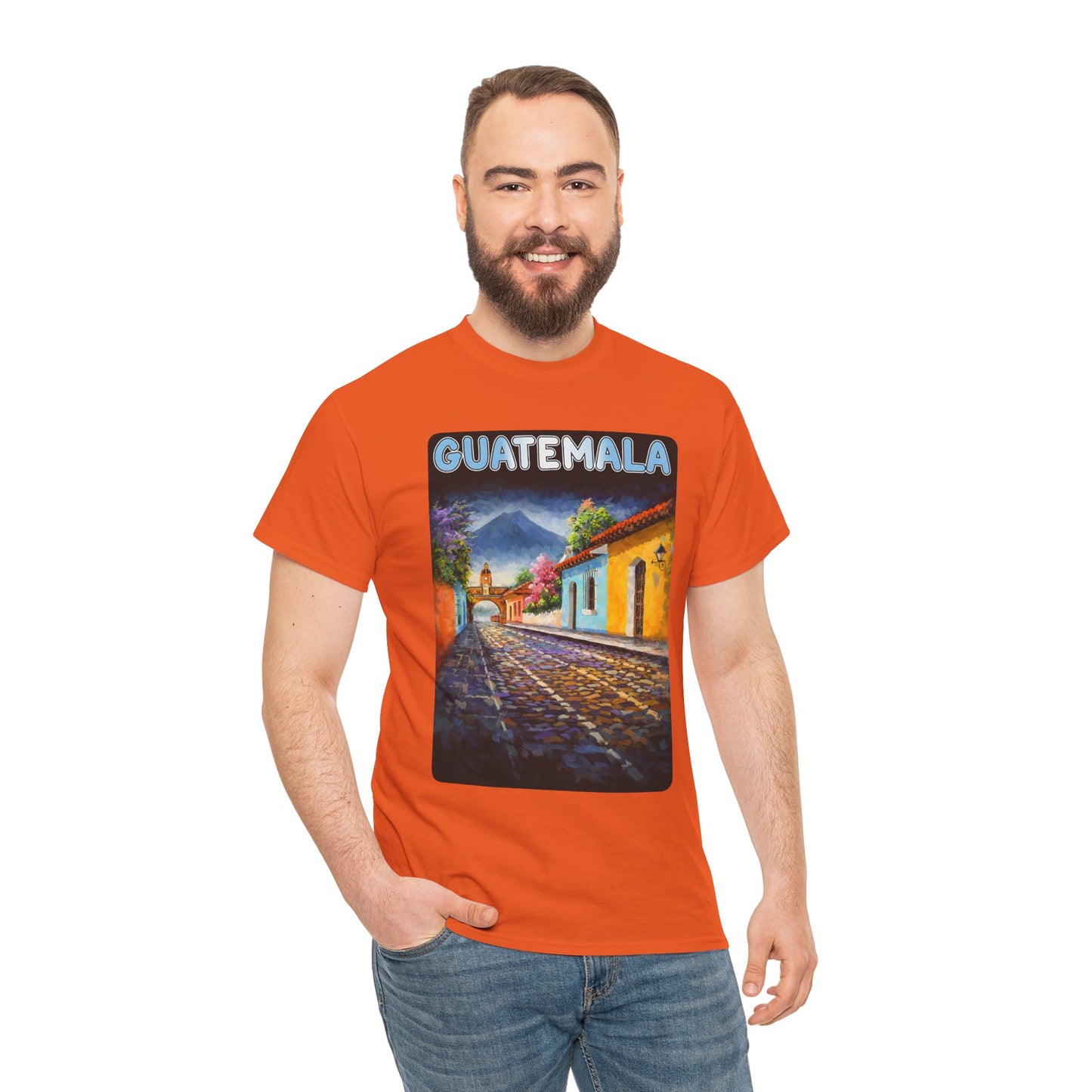 Guatemala Travel T-Shirt Vintage, Antigua Guatemala Street Art Tee, Colorful Landscape Shirt, Gift for Travelers