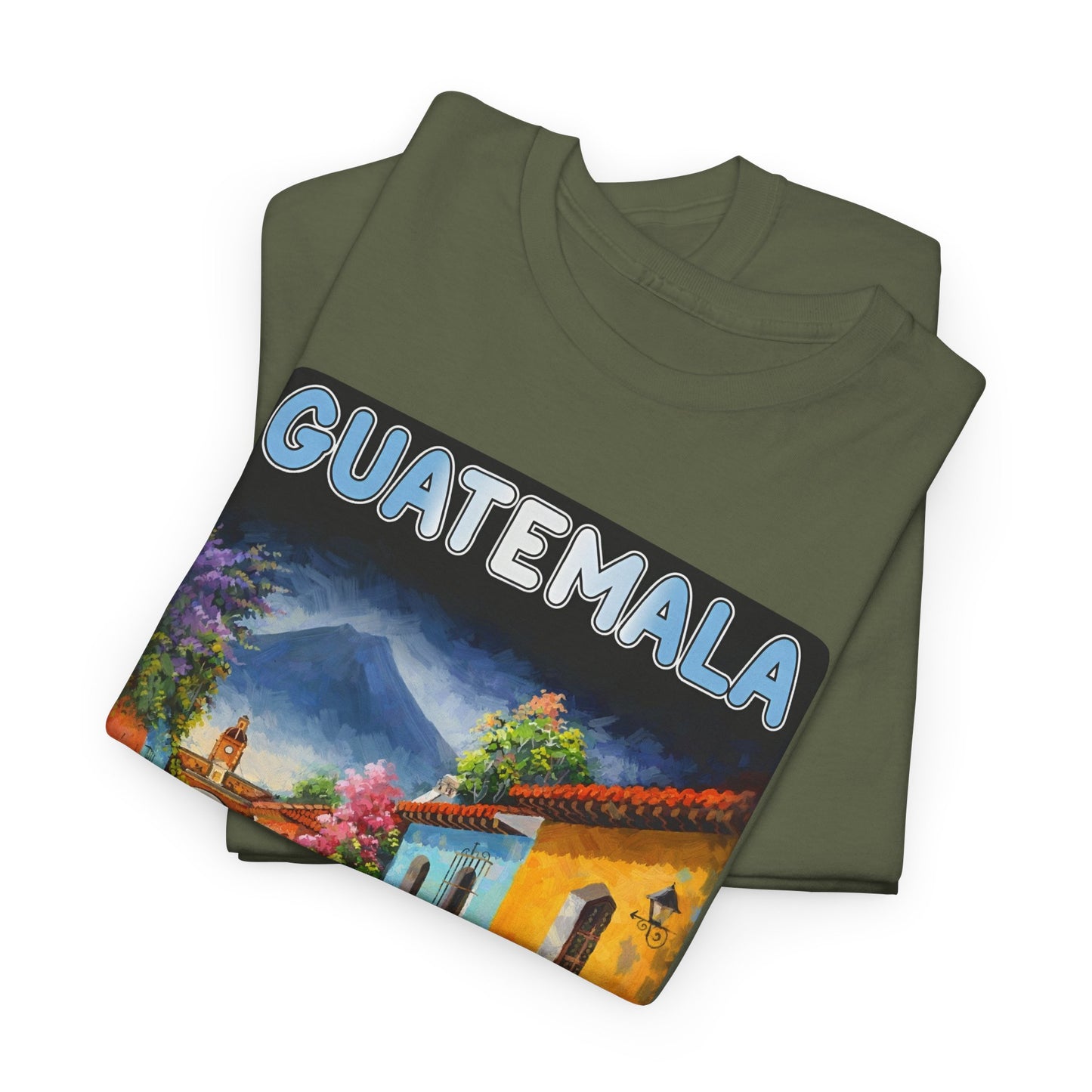 Guatemala Travel T-Shirt Vintage, Antigua Guatemala Street Art Tee, Colorful Landscape Shirt, Gift for Travelers