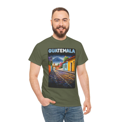 Guatemala Travel T-Shirt Vintage, Antigua Guatemala Street Art Tee, Colorful Landscape Shirt, Gift for Travelers
