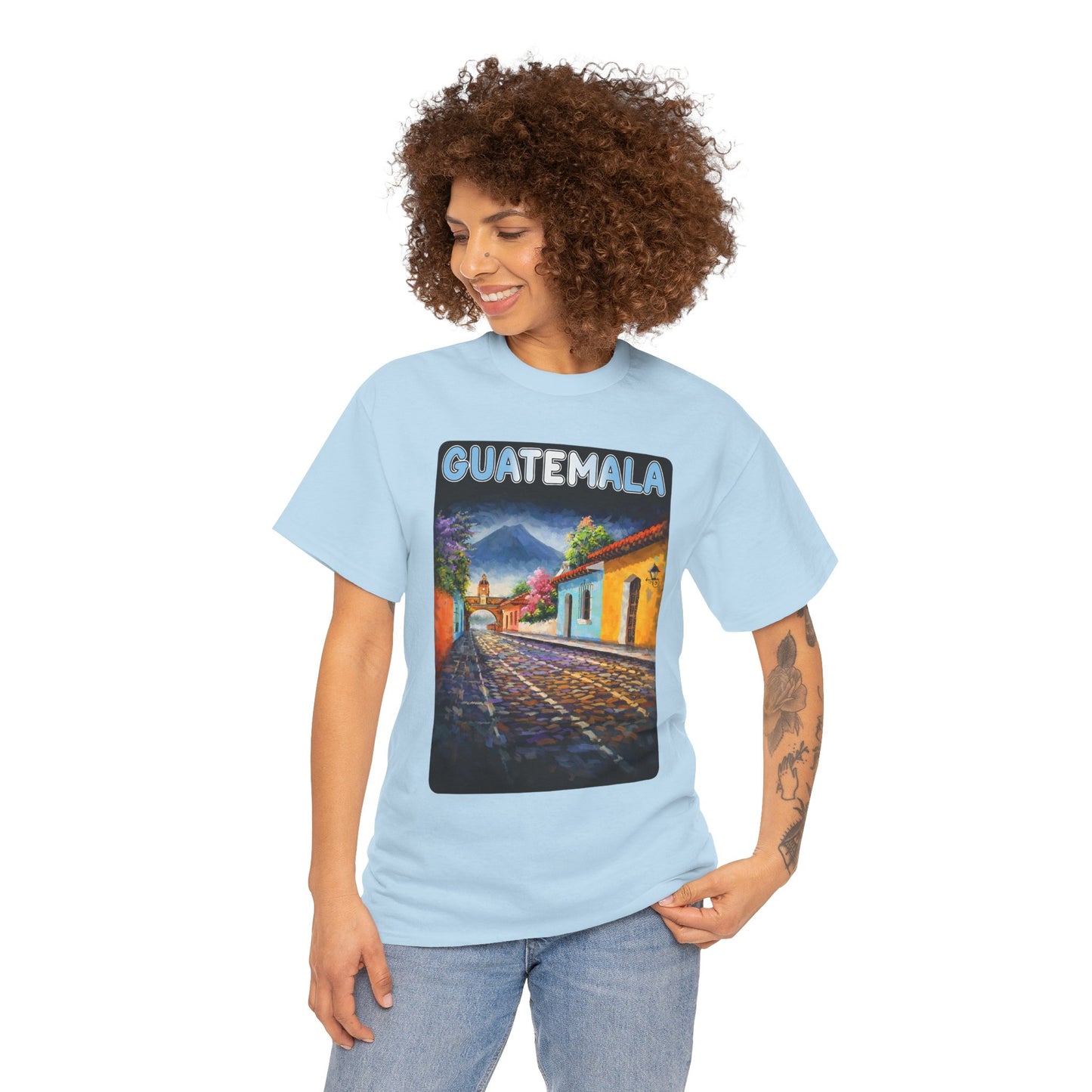 Guatemala Travel T-Shirt Vintage, Antigua Guatemala Street Art Tee, Colorful Landscape Shirt, Gift for Travelers