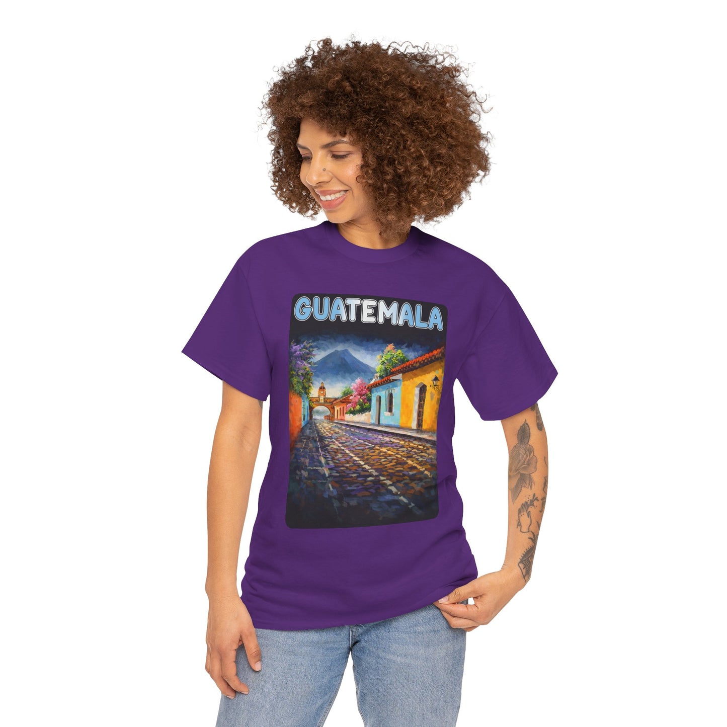 Guatemala Travel T-Shirt Vintage, Antigua Guatemala Street Art Tee, Colorful Landscape Shirt, Gift for Travelers