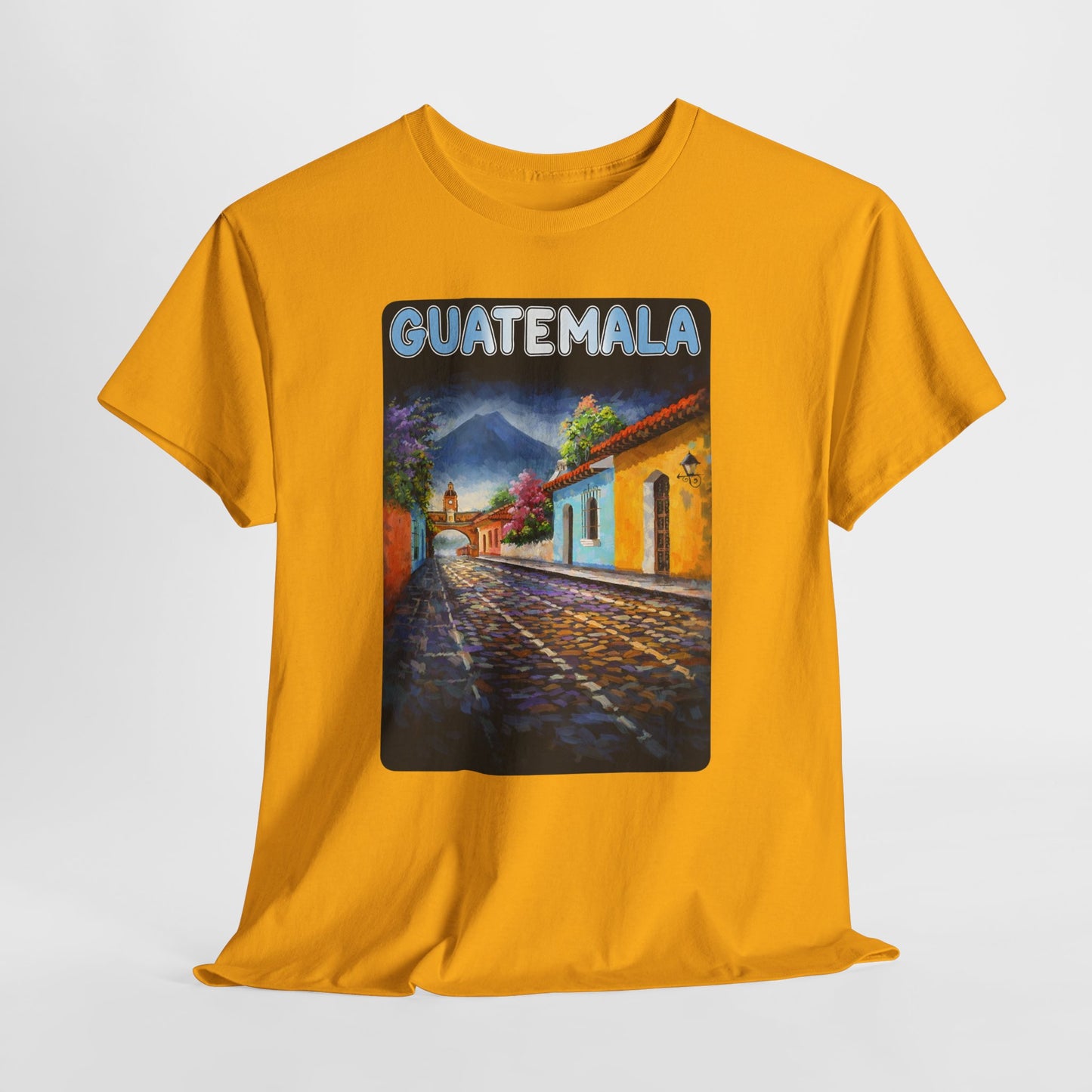 Guatemala Travel T-Shirt Vintage, Antigua Guatemala Street Art Tee, Colorful Landscape Shirt, Gift for Travelers