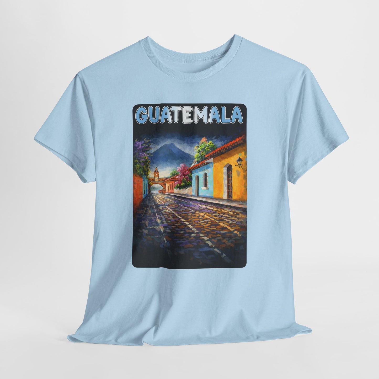 Guatemala Travel T-Shirt Vintage, Antigua Guatemala Street Art Tee, Colorful Landscape Shirt, Gift for Travelers