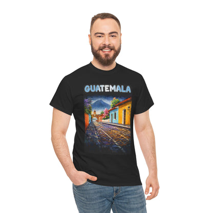 Guatemala Travel T-Shirt Vintage, Antigua Guatemala Street Art Tee, Colorful Landscape Shirt, Gift for Travelers