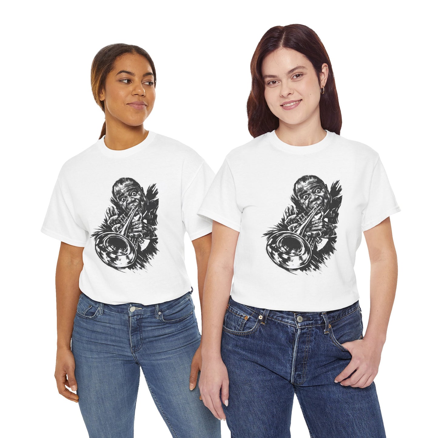 Louis Armstrong Jazz T-Shirt - Maglietta Jazz Tromba | Vintage Jazz Music Tee | Regalo per Amanti del Jazz | Musician Shirt