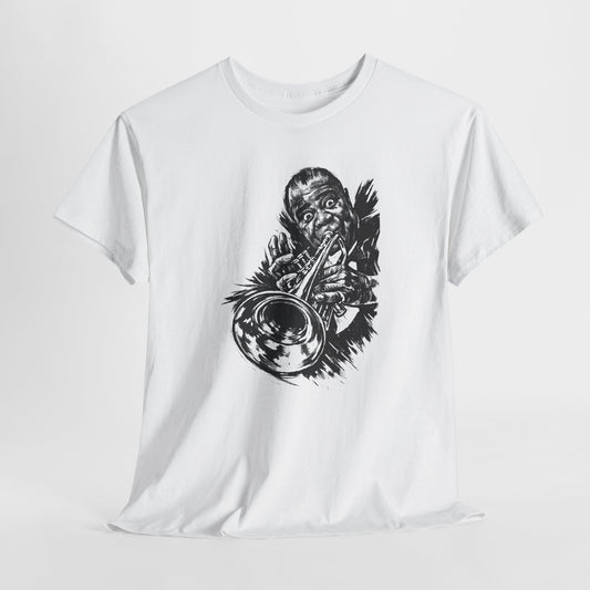 Louis Armstrong Jazz T-Shirt - Maglietta Jazz Tromba | Vintage Jazz Music Tee | Regalo per Amanti del Jazz | Musician Shirt